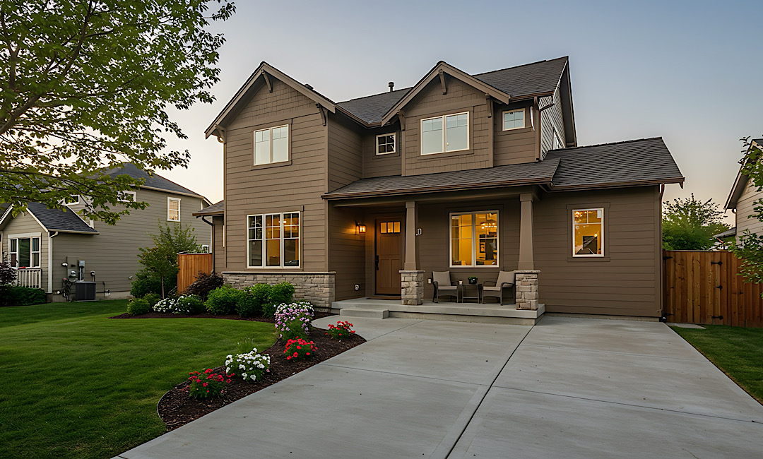 concrete that has increased the curb appeal before selling a house in Idaho Falls, ID